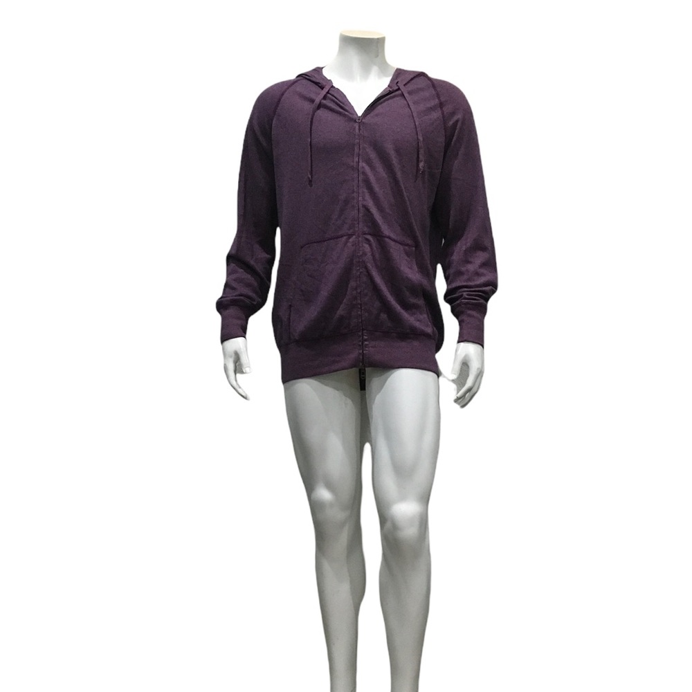 Lanvin Mens Purple Cashmere Hooded Sweater